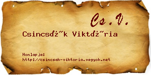Csincsák Viktória névjegykártya
